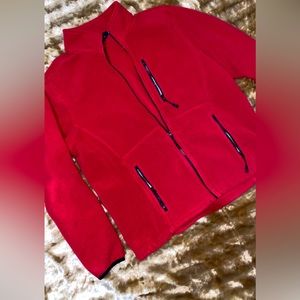 Red fleece Lands End jacket